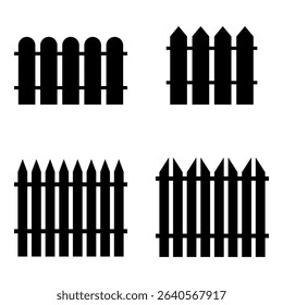 Fence icon set. Fence vector icon in line design for web design, logo and mobile app. Symbol of Fence on white background. Vector illustration.