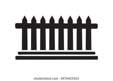 The Fence Icon silhouette vector isolated on a white background