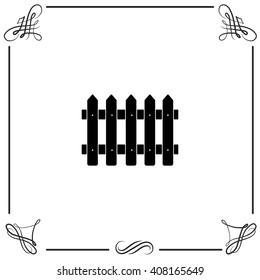 Fence icon. Simple black vector symbol. Logo for web. Image for business.