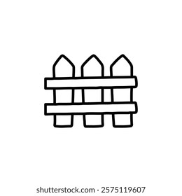 fence icon Simple outline illustration