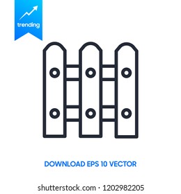 fence icon. simple outline fence vector icon. on white background.