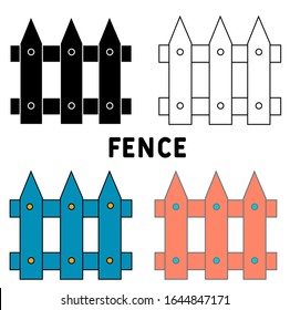 fence icon. simple outline fence vector icon. on white background.