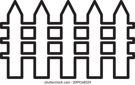 fence icon. simple outline fence vector icon. on white background..eps