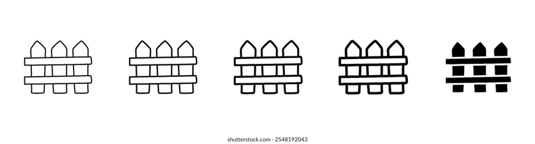 fence icon Simple thin line logo set