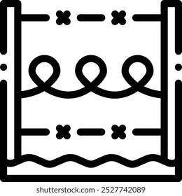 Icono de valla. Diseño De Estilo Lineal Delgado Aislado Sobre Fondo Blanco