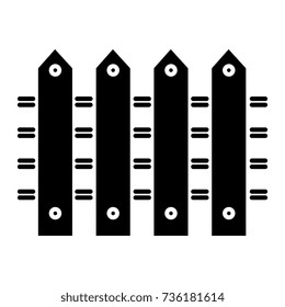 fence icon, vector illustration, black sign on isolated background