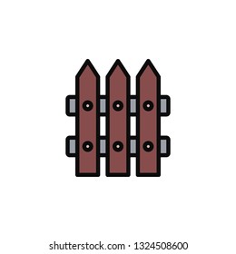 Fence Icon Vector Illustration in Flat Style for Any Purpose