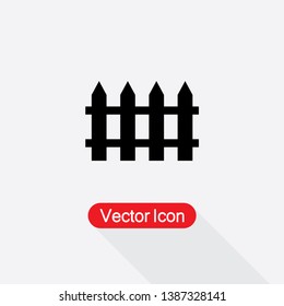 Fence Icon Vector Illustration In Flat Style Eps10