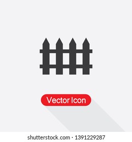 Fence Icon Vector Illustration In Flat Style Eps10