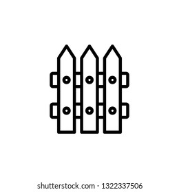 Fence Icon Vector Illustration in Line Style for Any Purpose