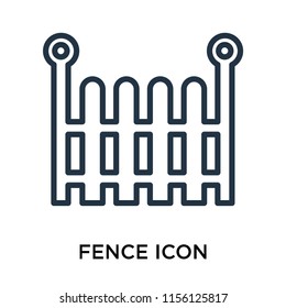 Fence icon vector isolated on white background, Fence transparent sign , line symbol or linear element design in outline style