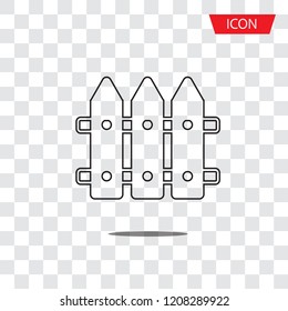 Fence Icon vector isolated on white background.