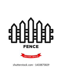 fence icon vector logo template