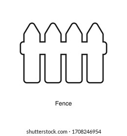Fence icon vector on white background. Black icon illustration