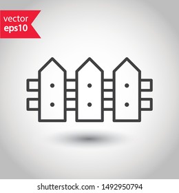 Fence icon. Fence vector sign. EPS 10 flat symbol design