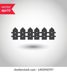 Fence icon. Fence vector sign. EPS 10 flat symbol design