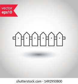 Fence icon. Fence vector sign. EPS 10 flat symbol design