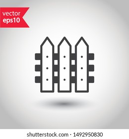 Fence icon. Fence vector sign. EPS 10 flat symbol design