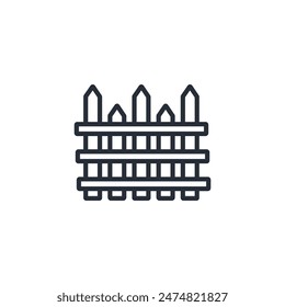 Fence icon. vector.Editable stroke.linear style sign for use web design,logo.Symbol illustration.