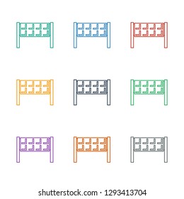 fence icon white background. Editable line fence icon from airport. Trendy fence icon for web and mobile.