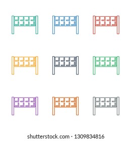 fence icon white background. Editable line fence icon from airport. Trendy fence icon for web and mobile.