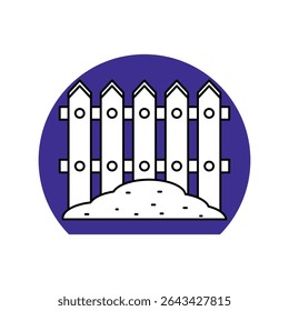 Fence icon with white background vector stock illustration