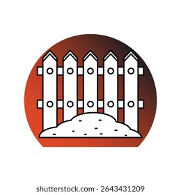 Fence icon with white background vector stock illustration