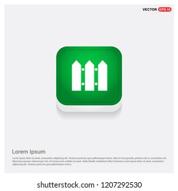 Fence IconGreen Web Button - Free vector icon