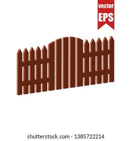 Fence icon.Isometric and 3D view.