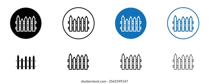 Fence icons in black and blue colors