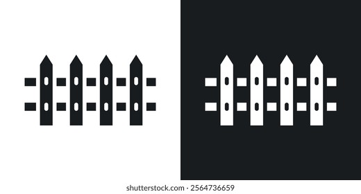 Fence icons in flat syle
