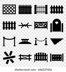 Fence icons set. set of 16 fence filled icons such as red carpet barrier