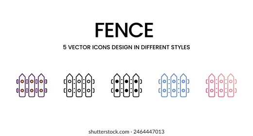 Iconos de valla establecidos en ilustración de stock de Vector de estilo diferente