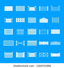 Fence icons set. Simple illustration of 25 fence vector icons for web