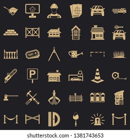 Fence icons set. Simple style of 36 fence vector icons for web for any design