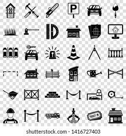 Fence icons set. Simple style of 36 fence vector icons for web for any design