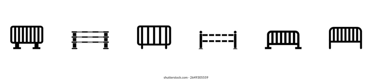 Ícones de cerca definidos. Conjunto simples de ícones de vetor de cerca para web design em fundo branco. Ilustração de vetor. EPS 10