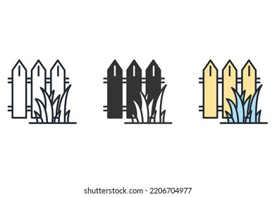 Fence icons  symbol vector elements for infographic web