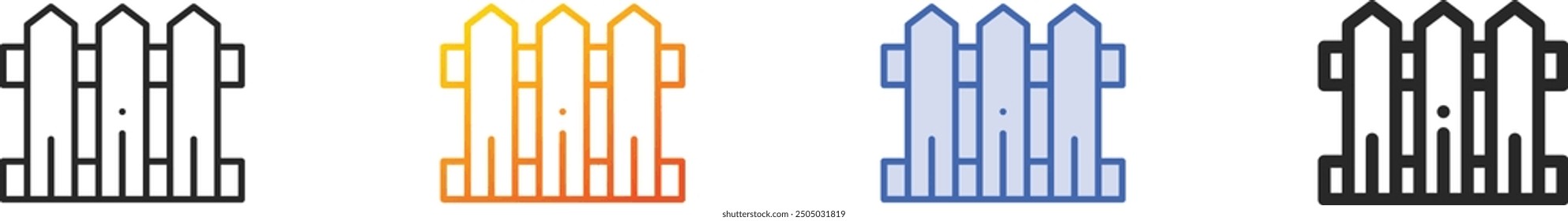 fence icon.Thin Linear, Gradient, Blue Stroke and bold Style Design Isolated On White Background