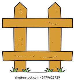 Vector aislado dibujado a mano de la ilustración de la cerca