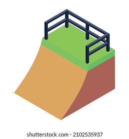 fence in isometric editable icon 


