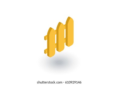 fence isometric flat icon. 3d vector colorful illustration. Pictogram isolated on white background