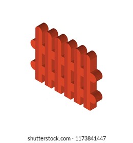 Fence isometric left top view 3D icon