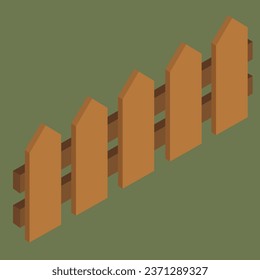 fence isometric Pro vector illustration Isometric