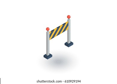 fence light construction isometric flat icon. 3d vector colorful illustration. Pictogram isolated on white background