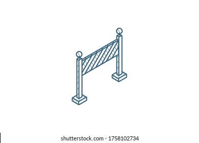 fence light construction isometric icon. 3d vector illustration. Isolated line art technical drawing. Editable stroke