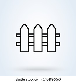 fence line art. Simple vector modern icon design illustration.