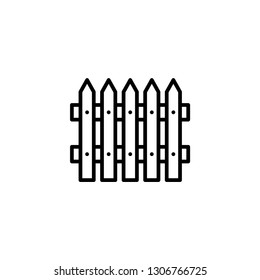 Fence Line Icon In Flat Style Vector For Apps, UI, Websites. Black Icon Vector Illustration.
