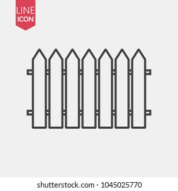 fence line icon on white background . Vector illustration