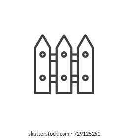 Fence line icon, outline vector sign, linear style pictogram isolated on white. Symbol, logo illustration. Editable stroke